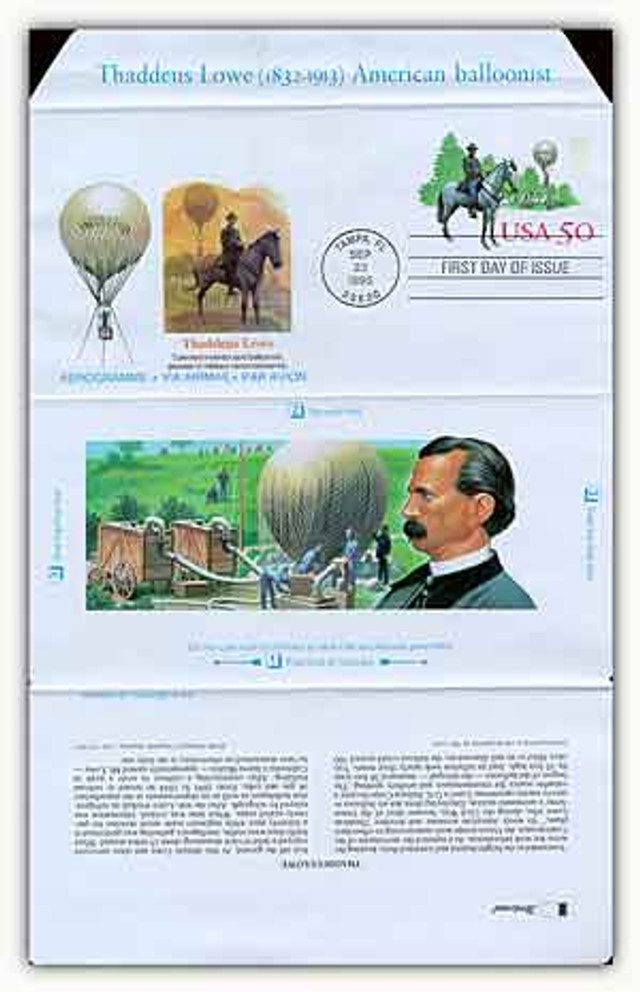 #UC64
1995 50c Air Post Envelope,Thaddeus Lowe