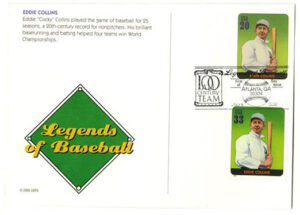 2000 Eddie Collins PC and PSA Stamp Combo FDC