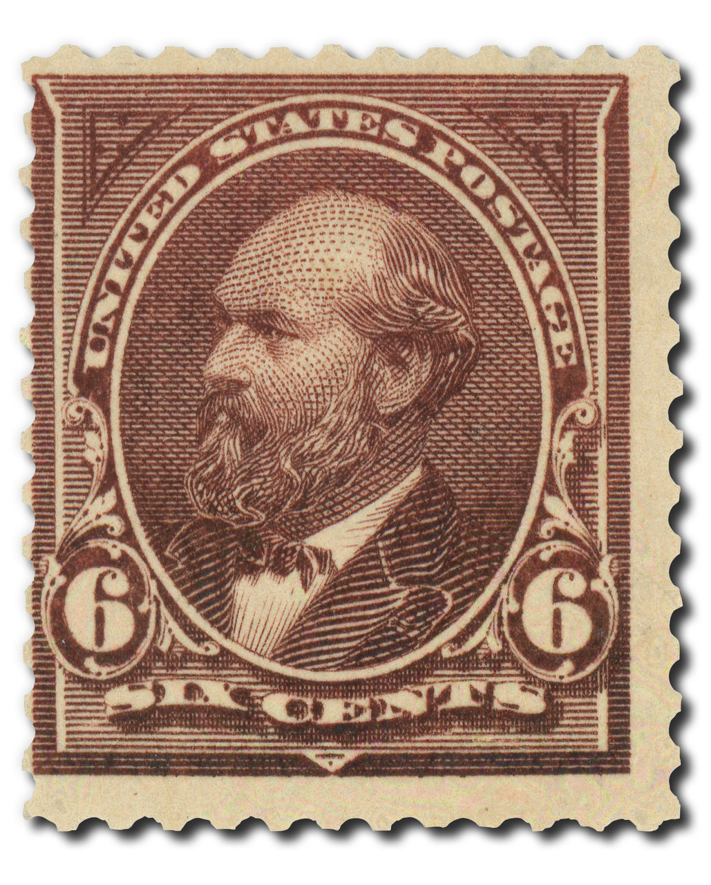 #256
1894 6c James A. Garfield, Dull Brown, Unwatermarked, Perf. 12