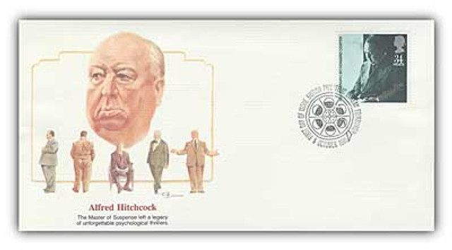 #9A1123 - 1985 34p Alfred Hitchcock