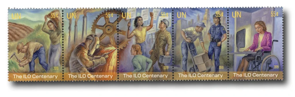 #UN1219-23
2019 55c Int'l Labor Organization