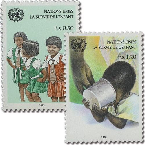 #UNG138-39 - 1985 UNICEF Child Survival Campaign