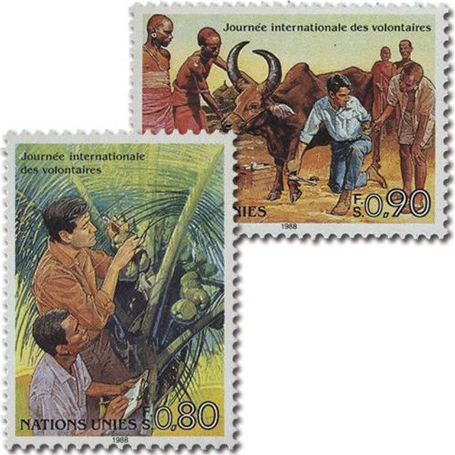 #UNG167-68 - 1988 International Volunteer Day