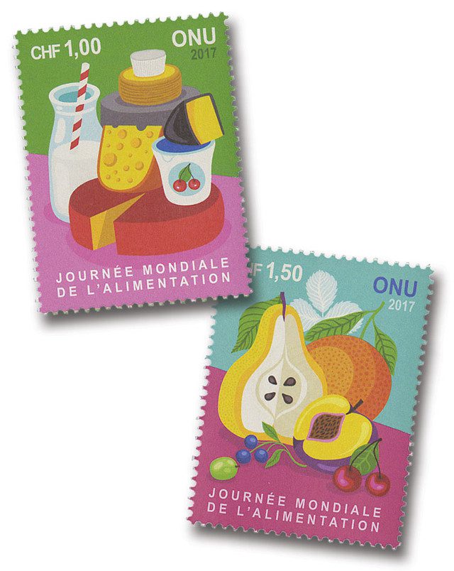 #UNG644-45 - 2017 1,00 Dairy & 1,50 Fruits, World