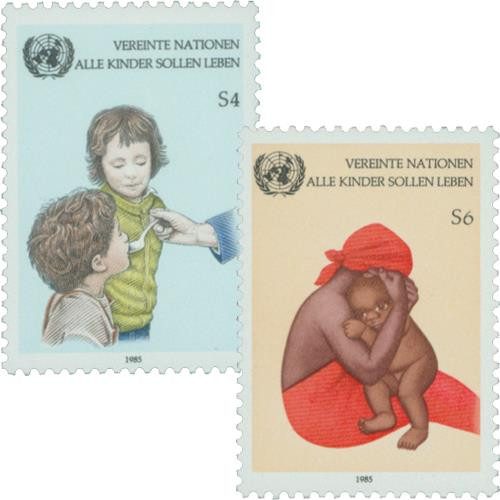 #UNV55-56 - 1985 UNICEF Child Survival Campaign
