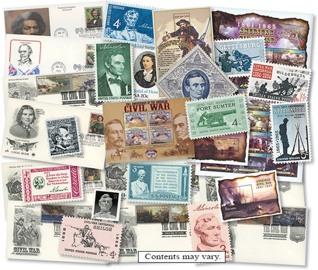#MXM008 - Civil War Stamps and Covers Collection: 13 US Stamps, 21 Foreign Stamps, 10 First Day Covers