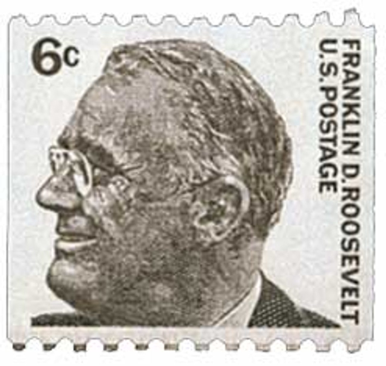 # 1298 - 1967 6c Prominent Americans: Franklin D. Roosevelt, perf 10 horizontal
