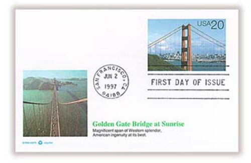 UX282 - 1997 20c Postal Card - Golden Gate Bridge in Daylight
