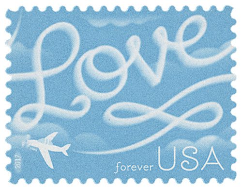 5155 - 2017 First-Class Forever Stamp - Love Series: Airplane Skywriting "Love"