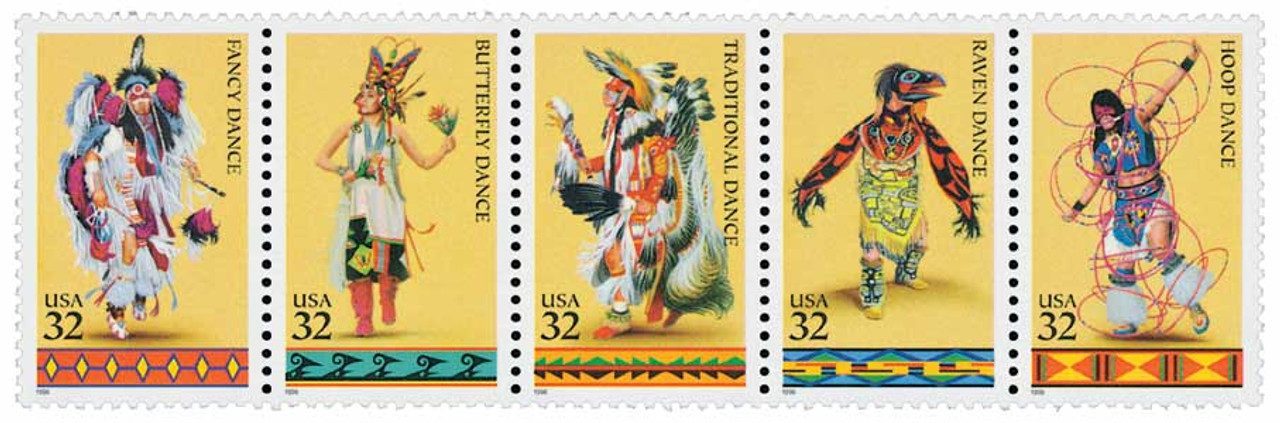 3072-76 - 1996 32c American Indian Dances