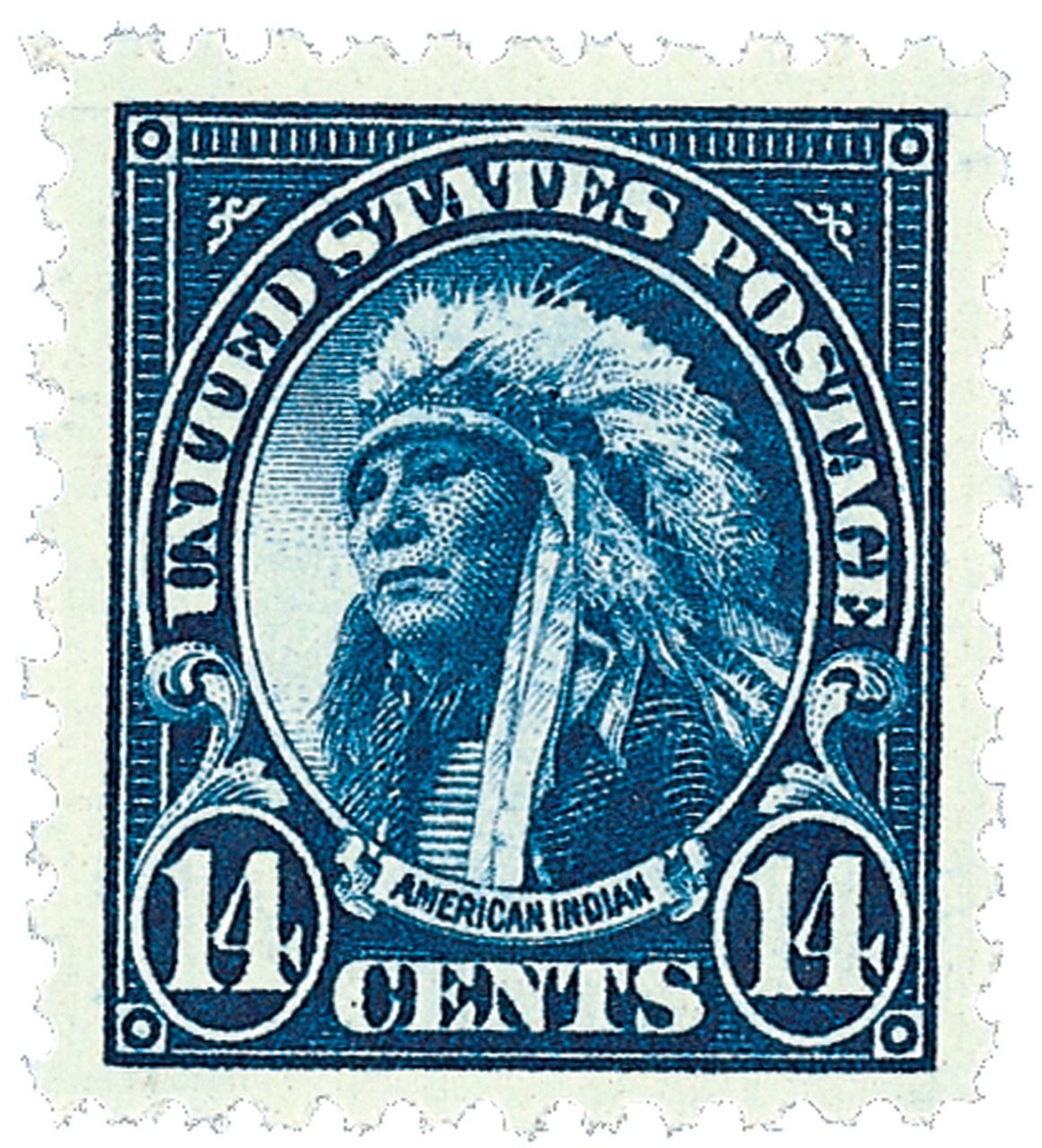 1931 14¢ American Indian, dark blue