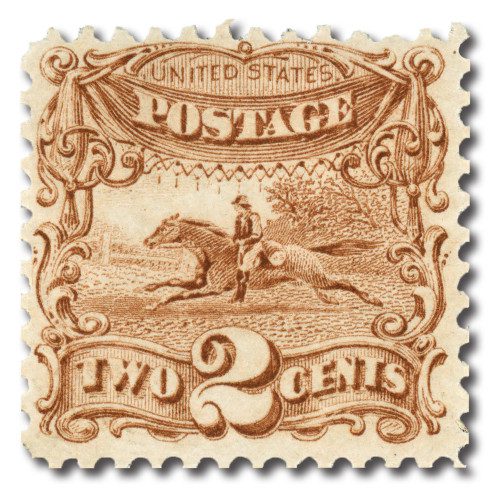 113 - 1869 2c Pony Express, brown