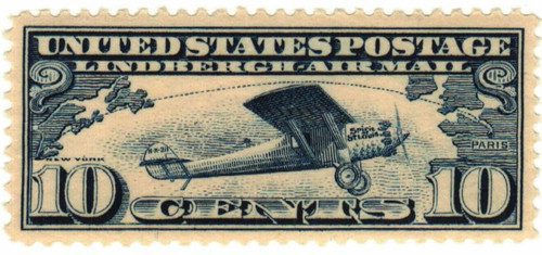 C10 - 1927 10c Air Mail - Lindbergh's "Spirit of St. Louis", dark blue