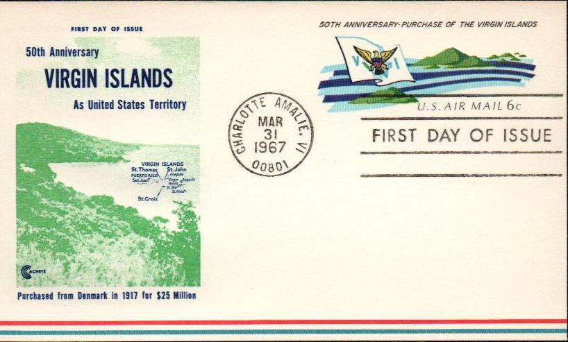 #UXC6 - 1967 6c Air Mail Postal Card - Virgin Islands Postal Card